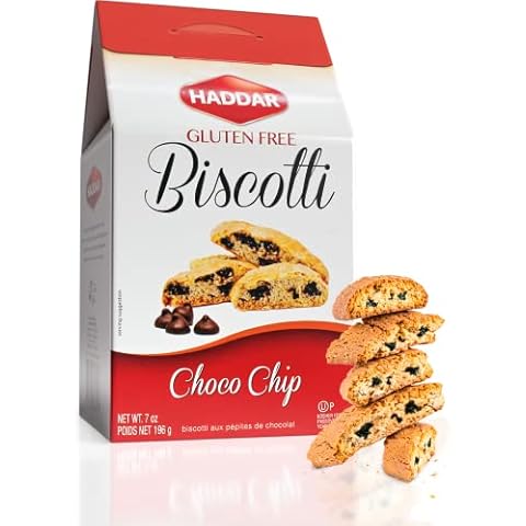 Haddar Gluten Free Chocolate Chip Biscotti, 7 oz, Grain Free, Rich Tasting, Elegant Packaging, Certified Kosher For Passover Cover