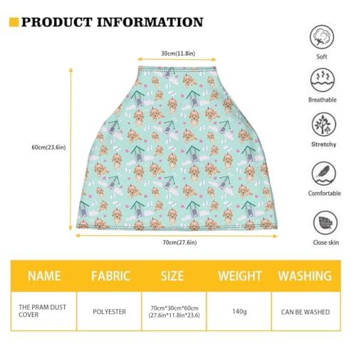 Image of Forchrinse Beige Leopard Car Seat Cover for Babies Soft Breathable Breastfeeding Nursing Cover Elastic Infant Carseat Canopy Stroller Cover