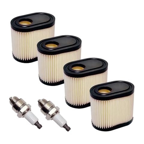4PCS 36905 Air Filter for Toro Recycler 22 GTS 6.5HP 20016 20017 20018 Lawn Mower replacement parts，Fit for Tecumseh 751-11122 LV195XA with 2PCS RJ19LM Spark Plug Cover