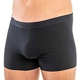 HERMKO 908960 Herren Pant Retroshorts im 2er Pack mit Webbund aus Bio-Baumwolle/Elastan, Größe:D 7 = EU XL, Farbe:schwarz