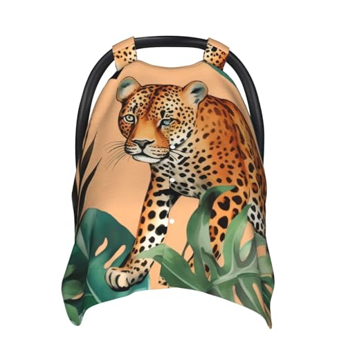 Housse de cosy bébé motif léopard pour poussette et sorties au soleil
