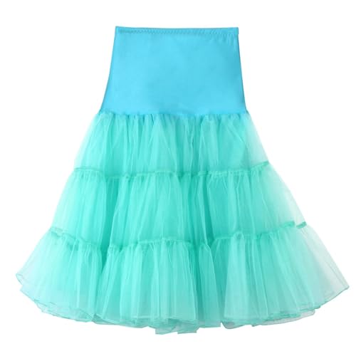 Women's Petticoat Skirt Underskirts for Cosplay Pleated Tulle Petticoat Tutu Tulle Midi Knee Length Skirt Dress