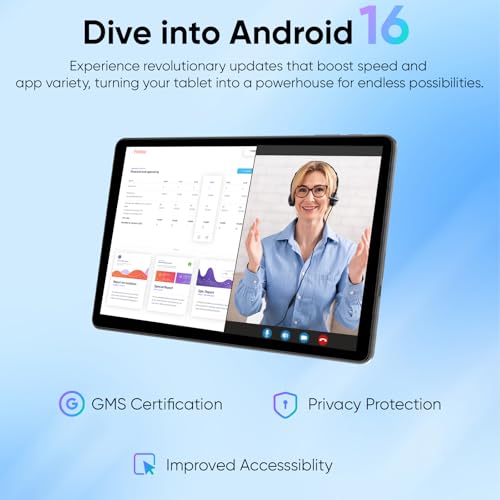 Image of WXUNJA 11 Inch Android 16 Tablet with Keyboard, 32GB RAM+128GB Storage, 1TB Expand, 8000mAh Battery, 5MP+8MP Camera, Dual Band WiFi 6, IPS Touch Screen, Mouse /Stylus /Case /Charger Inside, Light Black