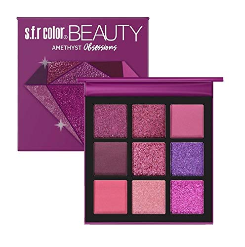 Glavon® 9 Colors sfr Obsessions Amethyst Gem Matte and Shimmer Eyeshadow Pallate + Crazy Lips Lip Balm(Pink) (Combo of 2 Items)