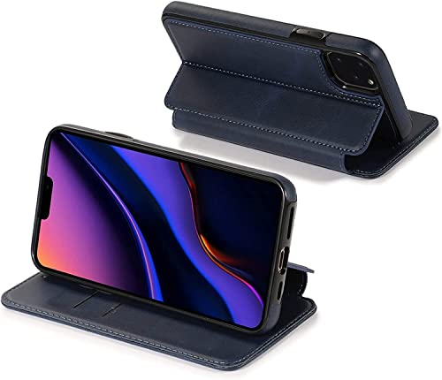 Étui clapet bleu iPhone 13 Mini aimanté avec rangement carte