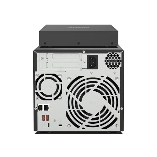 Image of QNAP TS-473A 4-Bay AMD Ryzen Quad-Core 2.5GbE NAS with QSW-1105-5T 5-Port 2.5GbE Unmanaged Switch (Black, Floor Mount, Metal, Desktop, Compatible)