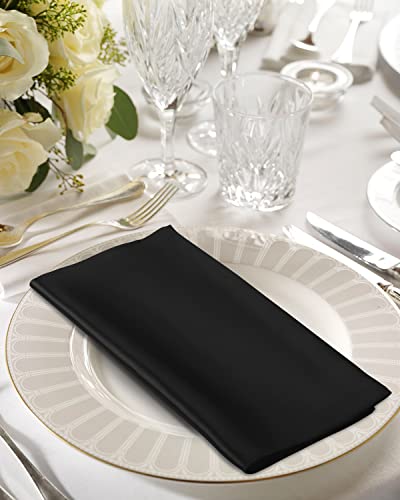 Vijiv 12 Pack Cloth Napkins And Gold Napkin Rings Set Of 6, 17X17 Square Satin Dinner Table Napkins Rings Flower Personalized Napkins Bridal Shower Napkins For Wedding Reception Party Decorative #TOP4