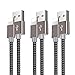 Price comparison product image iPhone Charger Cable, iPhone Charging Cable 3 Pack 1.5M Nylon Braided iPhone Lead Long iPhone Cable Compatible with iPhone 11 X/XR/XS/XS Max 8 8plus 7 7plus 6 6s 5 iPad Air/Air 2/Mini/4 & More Grey