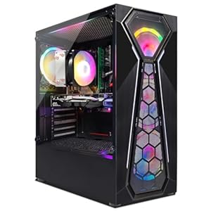 STGsivir Gaming PC Desktop Computer Tower, RX 580 8G, AMD 3000G 3.5GHz, 16GB DDR4 RAM, 1TB SSD, 600M WiFi, BT 5.0, Black RGB Gaming Case, Windows 11