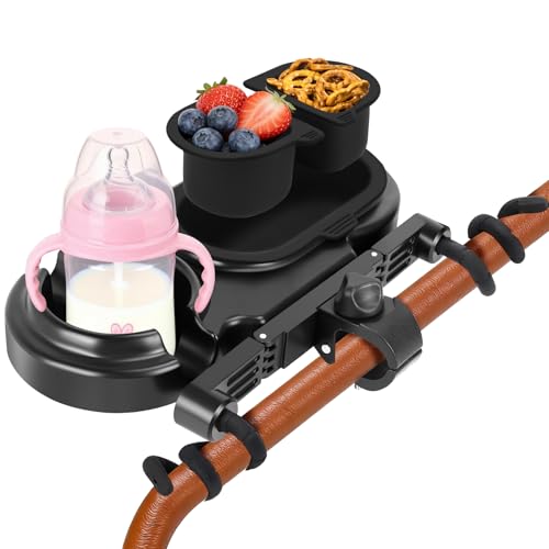 Bandeja de aperitivos para cochecito, accesorio universal para portavasos para cochecito, compatible con accesorios Nuna Mockingbird Bugaboo Uppababy con soporte desmontable para aperitivos, artículos