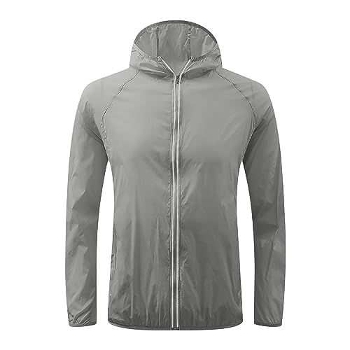 Chaquetas de exterior para mujer, chaqueta ligera de verano, chaqueta para correr, transpirable, unisex, chaqueta funcional reflectante, con cremallera, abrigo de protección solar, chaqueta con