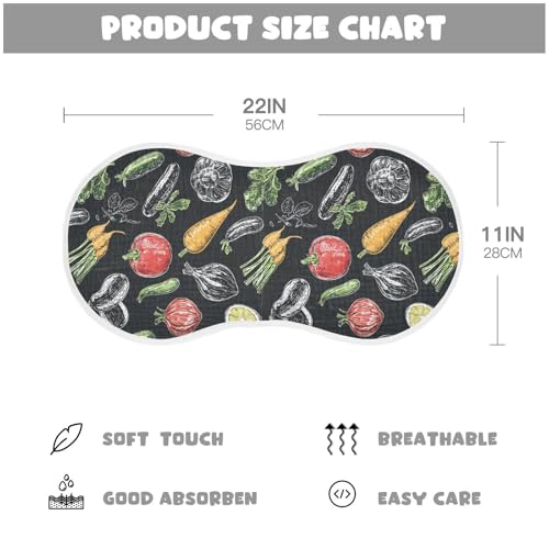 vvfelixl Muslin Burp Cloths Vegetables Icon Drawing Baby Washcloths for Baby Girl Boys 2 Pack2