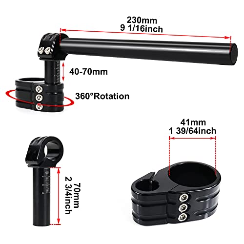 Xitomer MCOH0241 0-3Cm (1.2 ") Adjustable Handlebar Clip-On Handle Bar Fit thumb #2