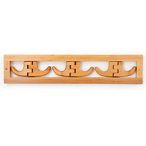 Xiaolin sovrum-vägg-krok-vägg-rock klädstrykjärn-enkel modern kreativ rad-krok-trä krok-tre storlekar (storlek: L53W11)