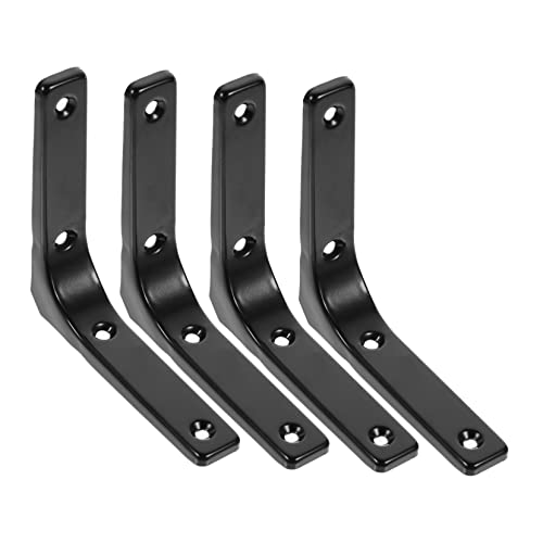 Mikikit 4 Piezas Soporte de Estante de Pared de Inoxidable Fijación Resistente para Estanterías para Proyectos de Diy y Decoración Industrial