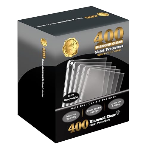 Image of GOLD SEAL 400 Count Diamond Clear Extra Heavyweight Sheet Protectors, 4 mils Strong, to fit 8.5 x 11, Top Load, 400 Pack