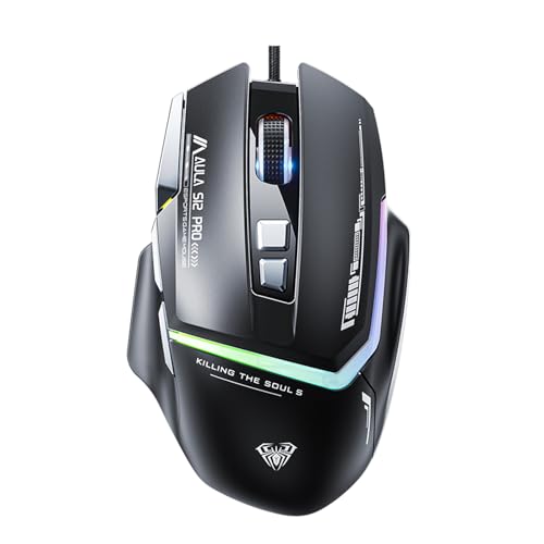 AULA S12Pro Wired Gaming Mouse,12800 DPI Optical Gamer...