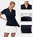 YSENTO Women's Golf Polo Shirts Collared UPF 50 Short Sleeve V-Neck Summer Fashion Cute Tops Clothes Quick Dry Navy L