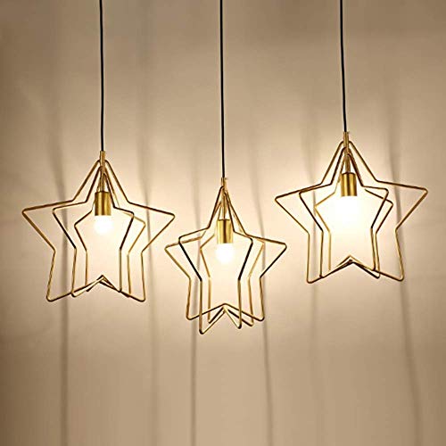 Lámpara de noche para salón comedor moderna con forma de estrella de cinco puntas