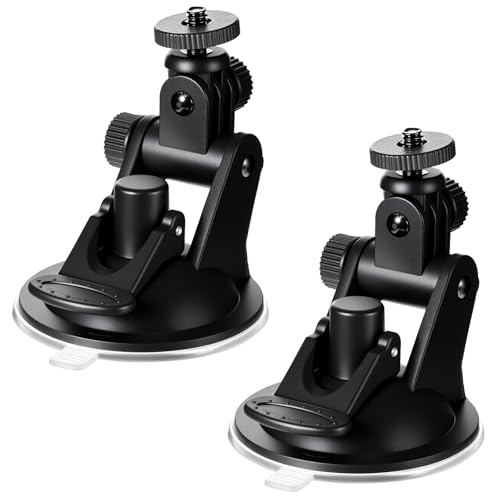 2PCS Dash Cam Suction Cup Mounts, Car Camera Mount, Windshield and Dashboard Suction Cup Mounts, Camera Mount for Car Dashcam, GPS Driving DVR, Phone Bracket, Action Camcorder, Video Recorder