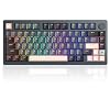 MageGee LIGHT75 Wireless Creamy Keyboard, Tri-Mode Bluetooth/2.4GHz/USB-C RGB Backlit, Gasket Hot Swappable Custom Gaming Keyboard for Win/Mac/PC, with Knob, 4000mAh Battery, Grey