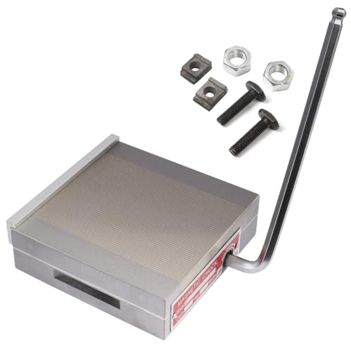 Huikizne 6x6Inch Rectangular Magnetic Chuck (150x150mm) Permanent Magnet Chuck with 100-120 N/cm Magnetic Force for Surface Grinding Machine