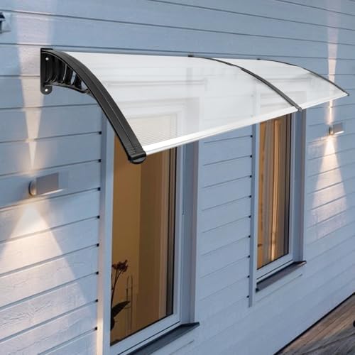 Auvent transparent en polycarbonate toit de porte creux résistant 200x90