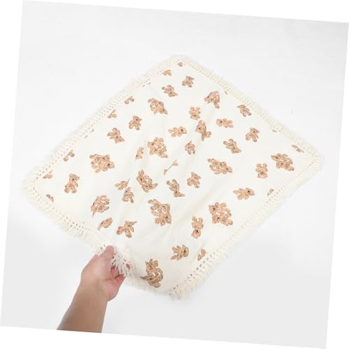 Couverture bébé en coton doux double épaisseur de qualité supérieure avec franges à pompons