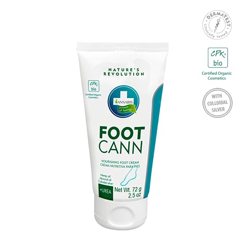Annabis Footcann Organic Moisturizing And Rejuvenating Foot Cream With Organic Hemp, Urea, And Colloidal Silver, 2.5 Oz #TOP1