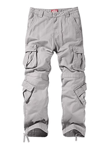 Image of Match Men's Wild Retro Multi-Pockets Utility Casual Cotton Cargo Trousers #3357