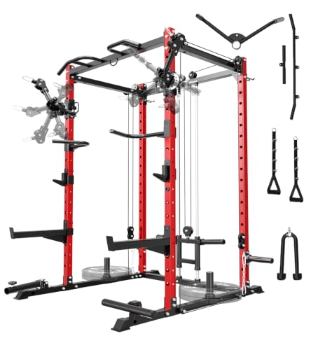 Image of Eonfit Power Cage, Multi-Function Power Rack with Cable Crossover System