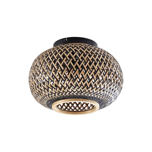 Ceiling Light 'Nerys' dimmable) in Brown Made of Wood for e.g. Living Room & Dining Room (1 Light Source, E27) from Lindby | Ceiling lamp, lamp