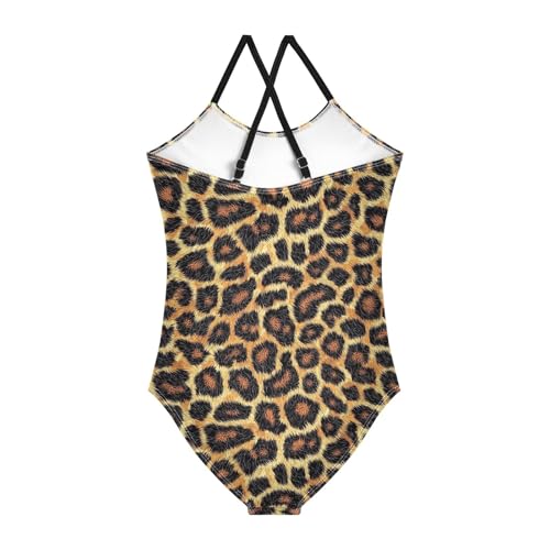 ZZKKO Leopard Print Girls Swimsuit One Piece Bathing Suit for Baby Girls' Swimwear 3T2