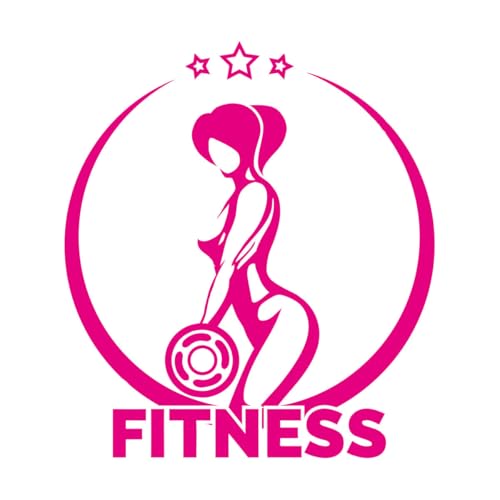 logo Gimnasia culturismo barra deportes gimnasio hombre mujer Calcomanías de pared de PVC 34x38.2cm Impermeable Rosa roja