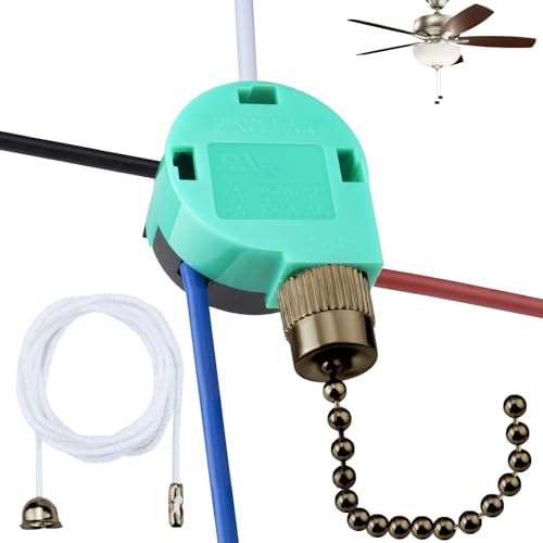 Image of BFXM Ceiling Fan Switch ZE-268S6 3 Speed 4 Wire, Bronze with Wires