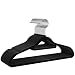 Ommani Velvet Hangers, Non Slip Clothes Hangers Heavy Duty Durable Space Saving with 360 Degree Swivel Chrome Hook Accessory Bar, Velvet Suit Hangers for Coat Skirt Shirt Pants Dress - 20 Pack Black