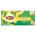 Lipton, Thé Vert, Thé Vert Origine Asie, Infusion à Froid ou Chaud, Goût Citron, Bien Etre, Ingrédients d'Origine 100% Naturelle, 30 sachets