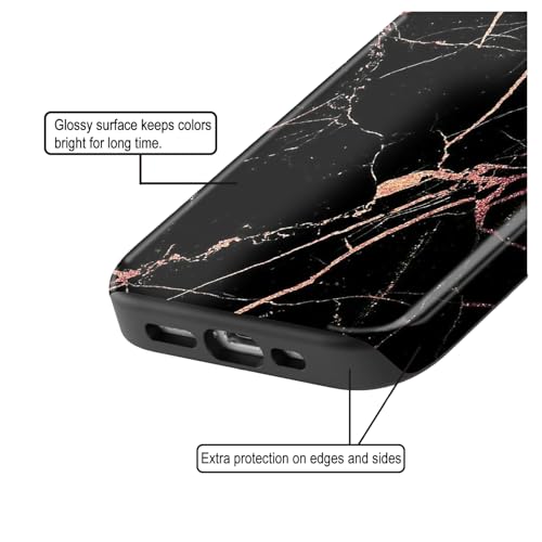 Image of COLORflow Back Cover Compatible with iPhone 11 | Beautiful Black Golden Marble | Designer Printed Glossy Armoured Bumper Back Cover Compatible with iPhone 11