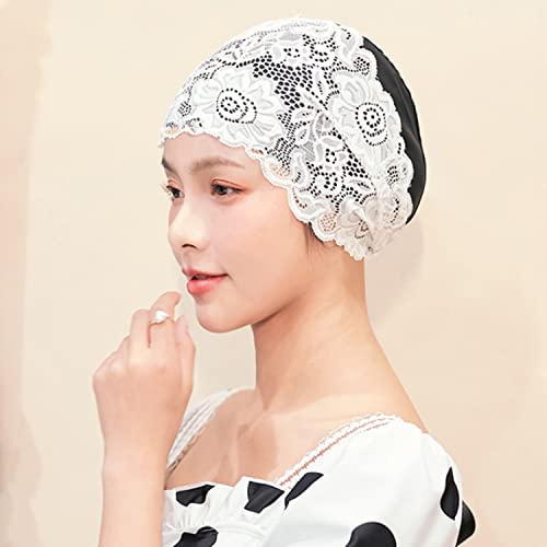 Ladies Swimming Cap, Waterproof Lace Hat for Beach Surfing, Shower, Elastic Bathing Cap for Long and Short Hair - Image 2