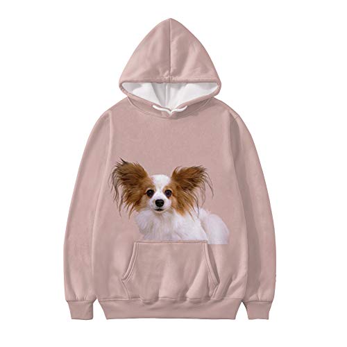 Wellflyhom Drawstring Hoodies Cute Long Sleeve Fashion Sweatshirts For Women Teen Girls Papillon Graphic Funny Design Hooded Pullover Activewear T-Shirt With Pocket -Light Pink #TOP4