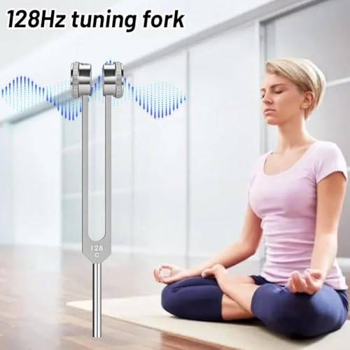 Stimmgabel 128HZ Stimmgabel Therapie Stimmgabel Neurologie Aluminiumlegierung Stimmgabel Angebot Genaue Frequenzgang mit einem Silikonhammer für die Therapie Chakra-Therapie Klangtherapie Anti-Stress