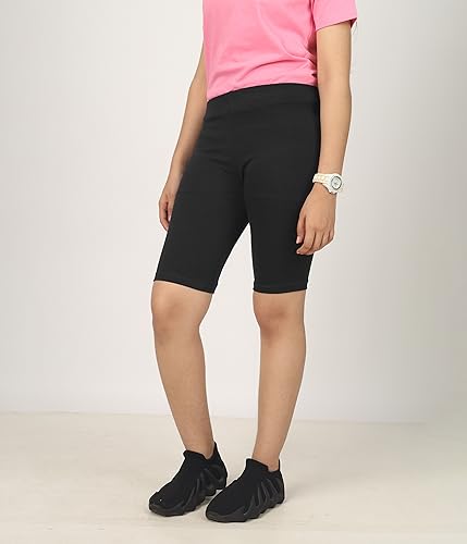 Image of KYDA Kids Girls's Stretchable Anti Bacterial Cycling Shorts, Yoga & Workout Gym Shorts (Pack of 2)