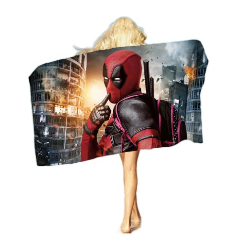 JXSMYT Deadpool Strandtücher,Avengers Strandtuch Duschtuch 70x140cm,Saunatuch, Badetuch,Mikrofaser-Strandtuch,kinderhandtuch (A1,90x180cm) Cover