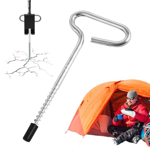 Vibhgtf - Perceuse pour tente de glace, piquet de tarière universel en acier inoxydable pour extérieur, camping, camping, randonnée