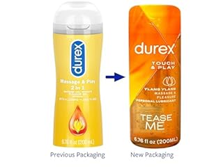 Durex 2-in-1 Sensual Play Massage Gel & Personal Lubricant, Water-Based Lube with Ylang Ylang Fragrance for Full Body Massage & Intimate Pleasure, 200 mL