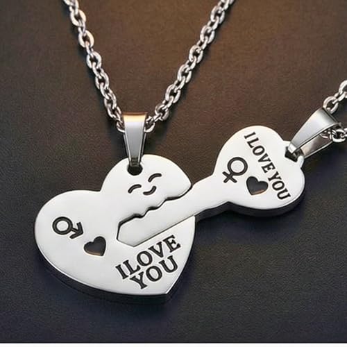 Image of THE MEN THING KEY TO MY HEART - Pure Titanium Steel Pendant with 23inch Round Rolo Chain for Men & Boys