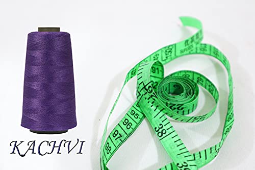 Image of Ace International Exports 3000M Overlock Polyester Sewing Thread Set Box Yarn Spools Cone (Purple) - Pack of 5