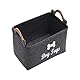 ＡＷＨＡＯ Haustier Spielzeug Organizer Box, Welpen Sachen Korb, Rechteckig, Vielseitig Einsetzbar, Zusammenklappbar, Katzenspielzeug Boxen, Hundebedarf, Lagerpl, Schwarz