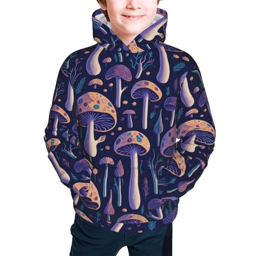 Floral Hippie Mushrooms Kid Hoodies Boys Sweatshirts Girls Pullover with Pocket3