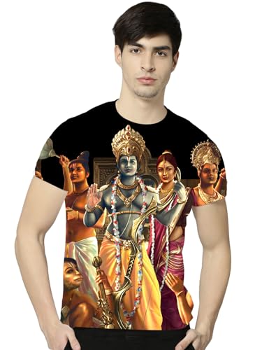 Image of STAND OUT All Over Printed Shiva, Krishna, Hanuman, Kali, Ram and Ravana, Ramayan, Bagavath Githa, Buddha Religious, Spiritual, Hindu Gods T-Shirts